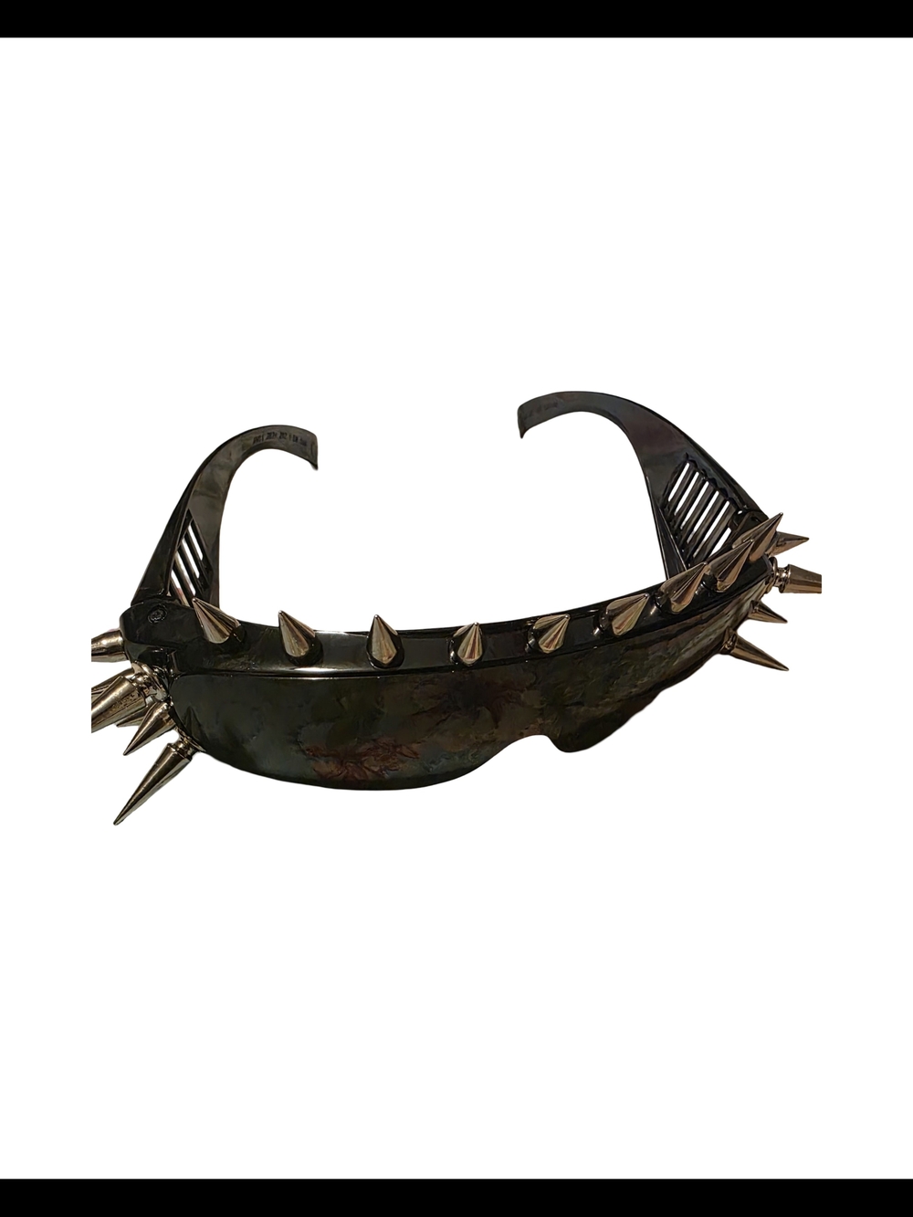 Men's Black Sunglasses with Silver Spikes – Statement Punk Shades